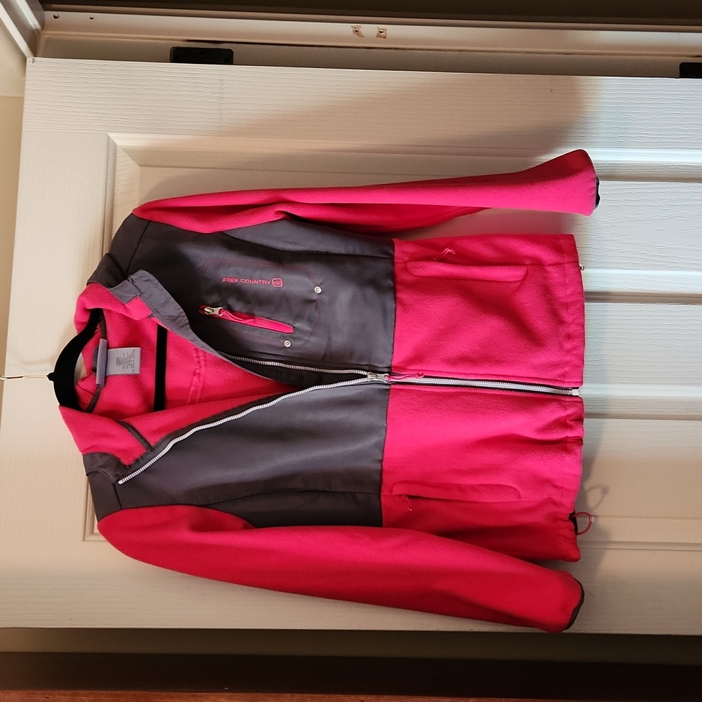 Free Country fleece hooded zip up sz Small